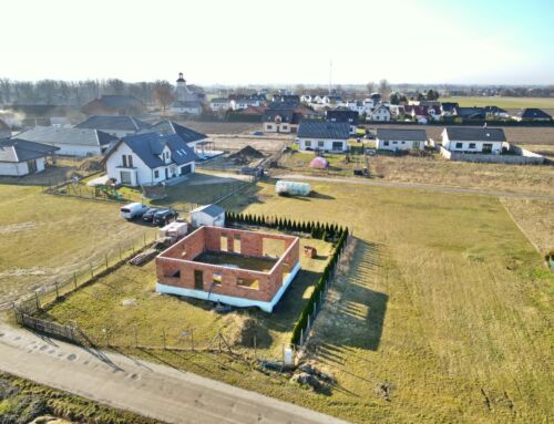 Dom w budowie, indywidualny projekt, Gowarzewo.